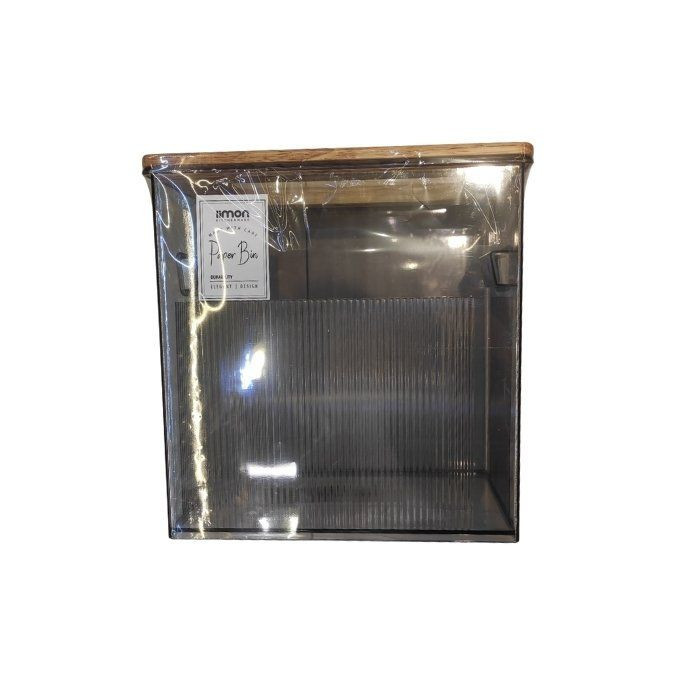 سطل زباله لیمون مدل رویه چوبی کد 2501 گنجایش 5 لیتر