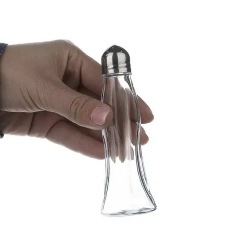 نمکپاش لیمون مدل شیشه ای درب استیل کد HS2411 مجموعه 2 عددی